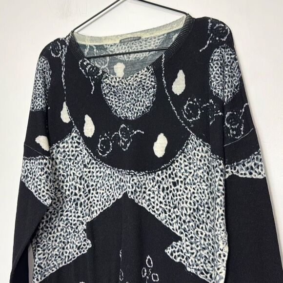 in bed with you Geometric Printed Merino Wool Sweater L - Picture 2 of 5
